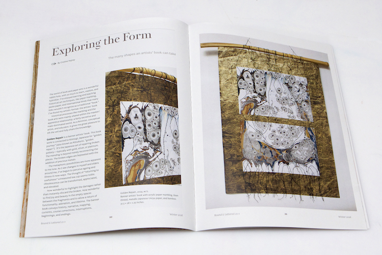 page spread from article by Cristina Hajosy in Bound & Lettered magazine 2026