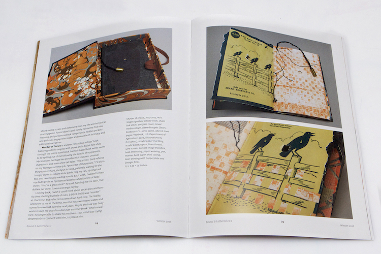 page spread from article by Cristina Hajosy in Bound & Lettered magazine 2026