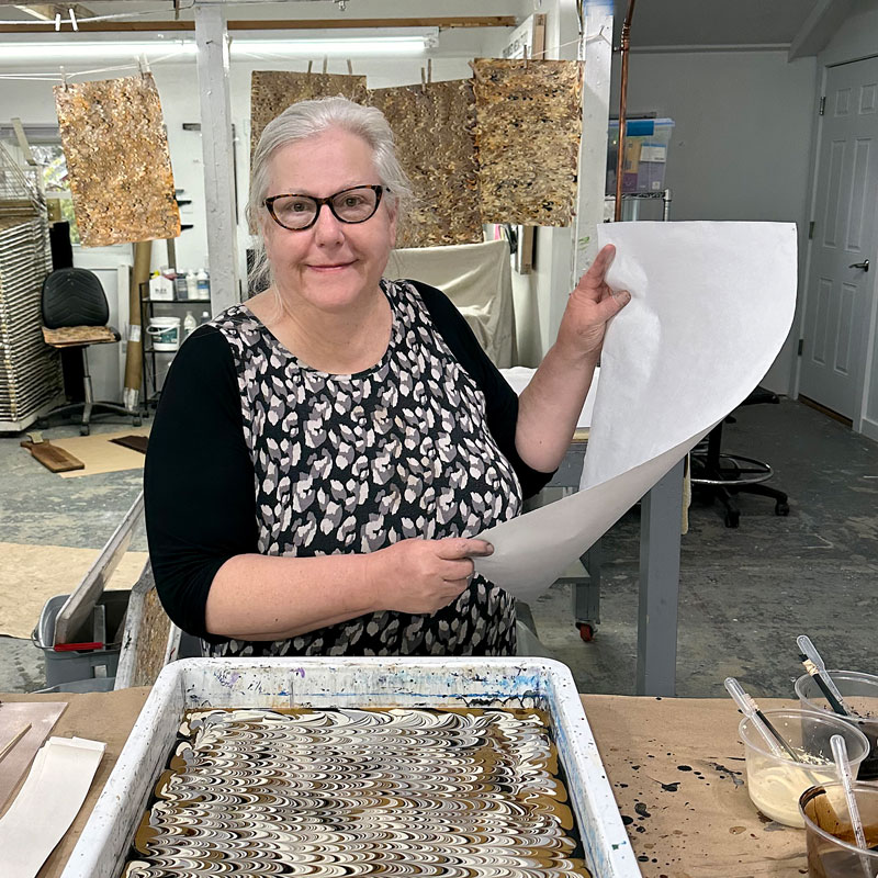 Cristina Hajosy paper marbling